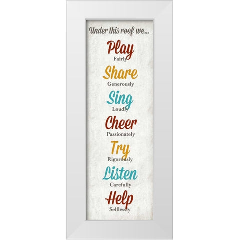 Under this Roof White Modern Wood Framed Art Print by SD Graphics Studio