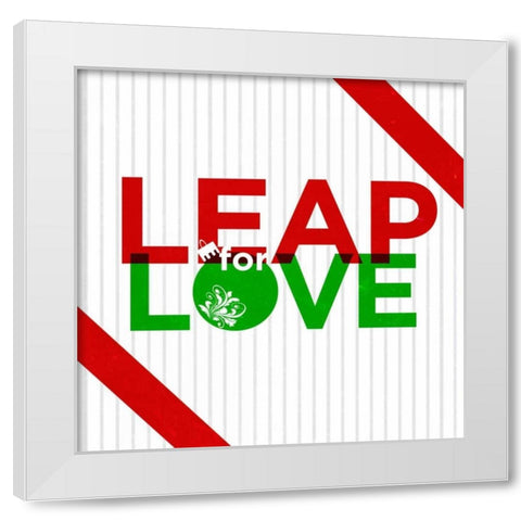 Leap for Love White Modern Wood Framed Art Print by SD Graphics Studio