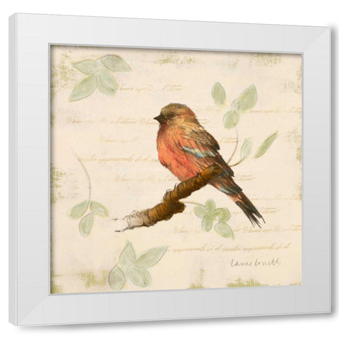 Bird Scene I White Modern Wood Framed Art Print by Loreth, Lanie