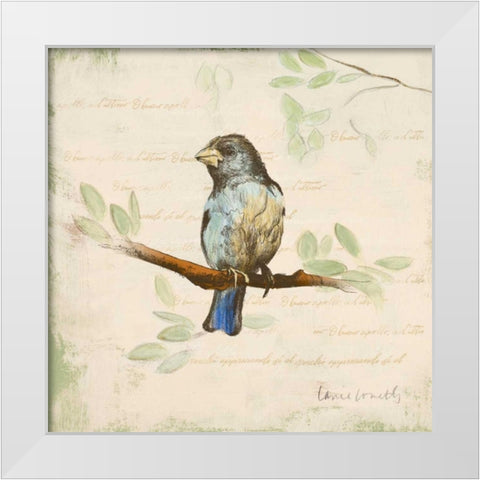 Bird Scene II White Modern Wood Framed Art Print by Loreth, Lanie