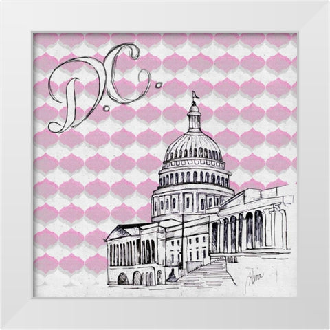 Textile D.C. White Modern Wood Framed Art Print by Ritter, Gina