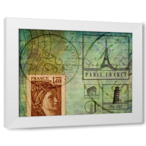 Travel Collage III White Modern Wood Framed Art Print by Ritter, Gina