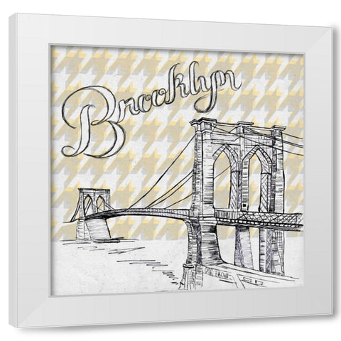 Textile Brooklyn White Modern Wood Framed Art Print by Ritter, Gina