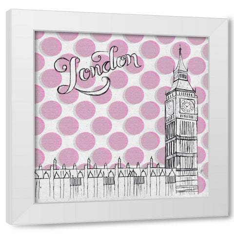 Textile London White Modern Wood Framed Art Print by Ritter, Gina