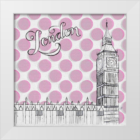 Textile London White Modern Wood Framed Art Print by Ritter, Gina