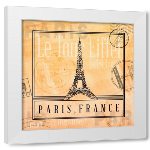 Paris Stamp II White Modern Wood Framed Art Print by Ritter, Gina