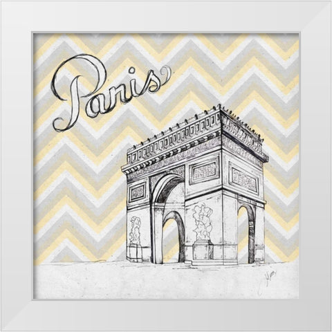 Textile Paris White Modern Wood Framed Art Print by Ritter, Gina