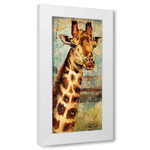 New Safari on Teal I White Modern Wood Framed Art Print by Pinto, Patricia