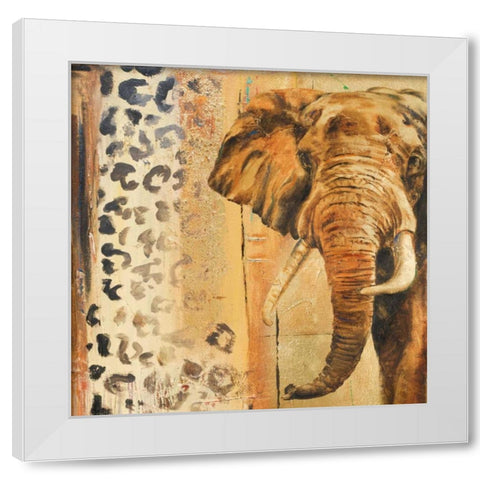 New Safari on Gold Square IV White Modern Wood Framed Art Print by Pinto, Patricia