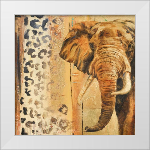 New Safari on Gold Square IV White Modern Wood Framed Art Print by Pinto, Patricia
