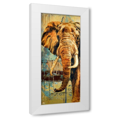 New Safari on Teal II White Modern Wood Framed Art Print by Pinto, Patricia