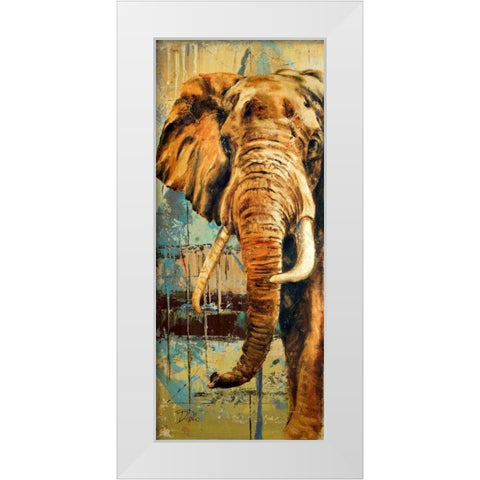 New Safari on Teal II White Modern Wood Framed Art Print by Pinto, Patricia