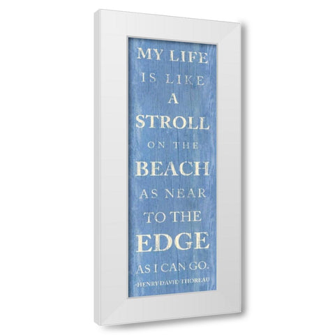 Stroll on the Beach White Modern Wood Framed Art Print by Studio, Sd Graphics