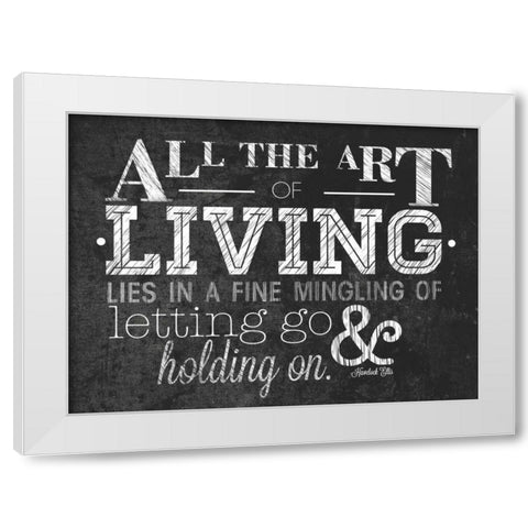 Art of Living with Border White Modern Wood Framed Art Print by Sundance Studio