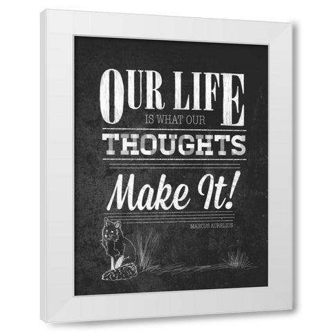 Our Life with Border White Modern Wood Framed Art Print by Sundance Studio