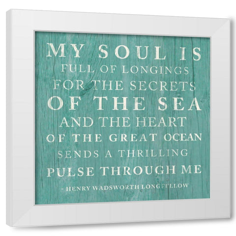 Secrets Of The Sea White Modern Wood Framed Art Print by SD Graphics Studio