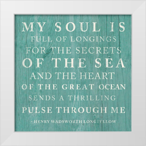 Secrets Of The Sea White Modern Wood Framed Art Print by SD Graphics Studio