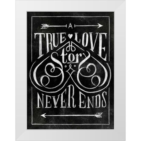 True Love with Border White Modern Wood Framed Art Print by Sundance Studio