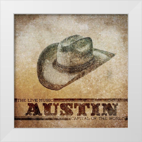 Austin Border White Modern Wood Framed Art Print by Sundance Studio