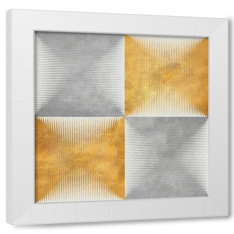 Vibrant Squares White Modern Wood Framed Art Print by SD Graphics Studio