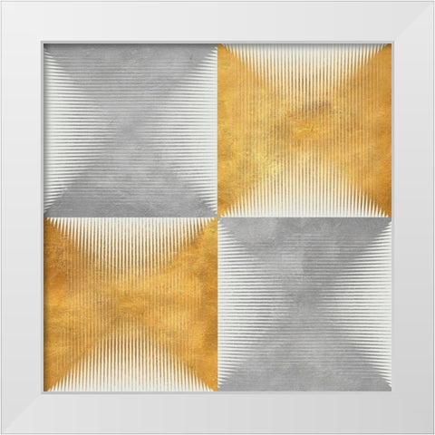 Vibrant Squares White Modern Wood Framed Art Print by SD Graphics Studio