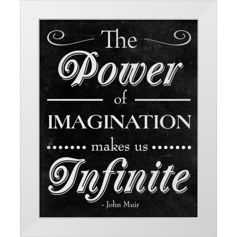 Power of Imagination White Modern Wood Framed Art Print by SD Graphics Studio