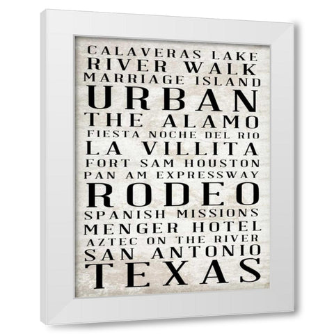 Southwest Text Border I White Modern Wood Framed Art Print by Sundance Studio