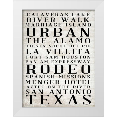 Southwest Text Border I White Modern Wood Framed Art Print by Sundance Studio