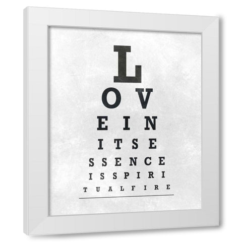 Eye Chart Typography I White Modern Wood Framed Art Print by SD Graphics Studio