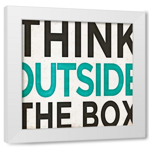 Outside Square I White Modern Wood Framed Art Print by SD Graphics Studio
