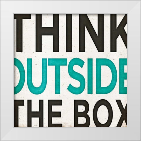 Outside Square I White Modern Wood Framed Art Print by SD Graphics Studio
