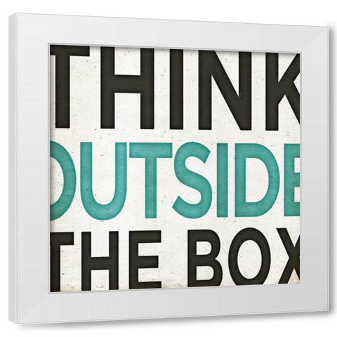 Outside Square Border I White Modern Wood Framed Art Print by Sundance Studio