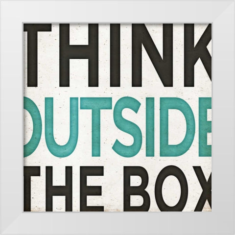 Outside Square Border I White Modern Wood Framed Art Print by Sundance Studio