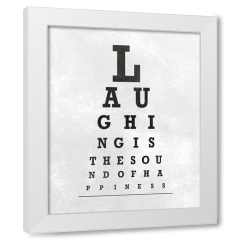 Eye Chart Typography II White Modern Wood Framed Art Print by SD Graphics Studio