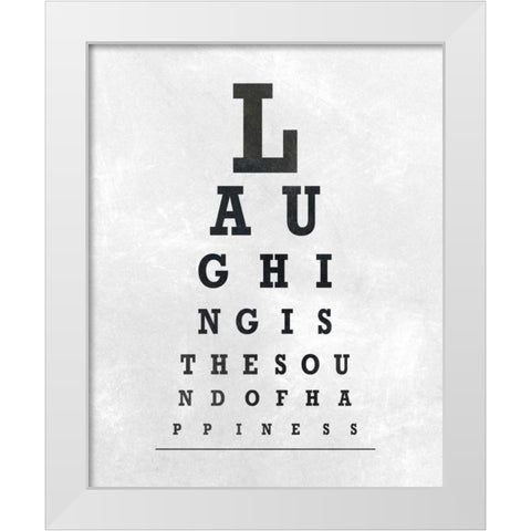 Eye Chart Typography II White Modern Wood Framed Art Print by SD Graphics Studio