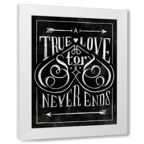 True Love White Modern Wood Framed Art Print by SD Graphics Studio