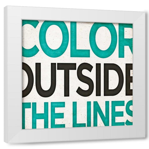 Outside Square II White Modern Wood Framed Art Print by SD Graphics Studio