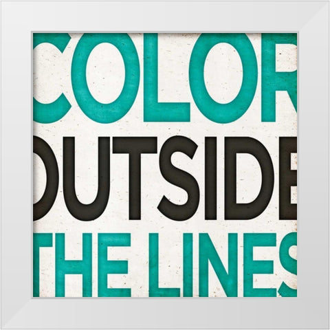 Outside Square II White Modern Wood Framed Art Print by SD Graphics Studio