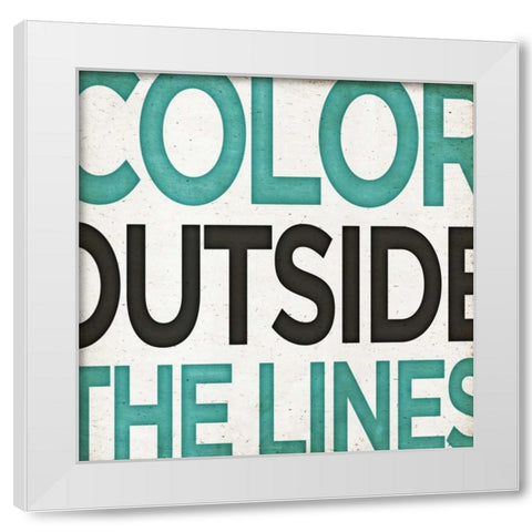 Outside Square Border II White Modern Wood Framed Art Print by Sundance Studio