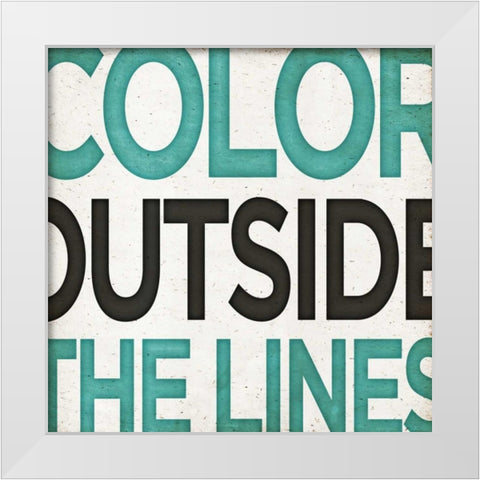 Outside Square Border II White Modern Wood Framed Art Print by Sundance Studio