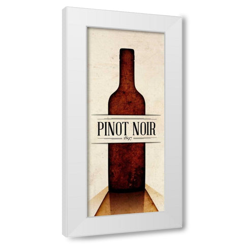 Vintage Wine I White Modern Wood Framed Art Print by SD Graphics Studio
