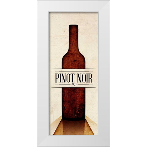 Vintage Wine I White Modern Wood Framed Art Print by SD Graphics Studio