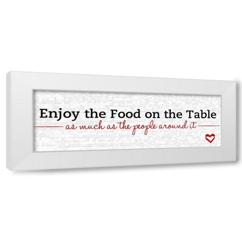 Enjoy the Food White Modern Wood Framed Art Print by SD Graphics Studio
