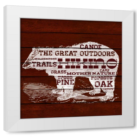 Bear Text White Modern Wood Framed Art Print by SD Graphics Studio