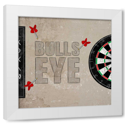 Bulls Eye White Modern Wood Framed Art Print by SD Graphics Studio