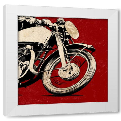 Cycle Front White Modern Wood Framed Art Print by SD Graphics Studio