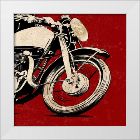Cycle Front White Modern Wood Framed Art Print by SD Graphics Studio