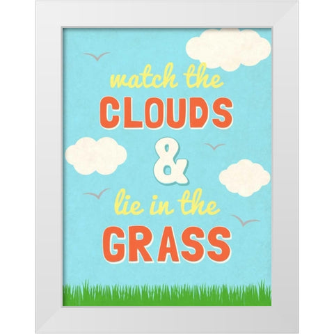 Watch the Clouds White Modern Wood Framed Art Print by SD Graphics Studio