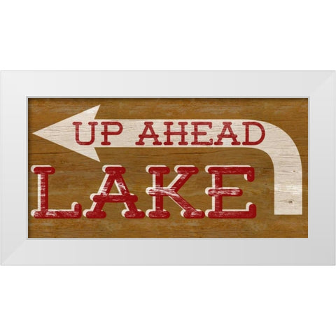 Lake Sign White Modern Wood Framed Art Print by SD Graphics Studio