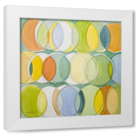 Circle Around on Blue II White Modern Wood Framed Art Print by Loreth, Lanie